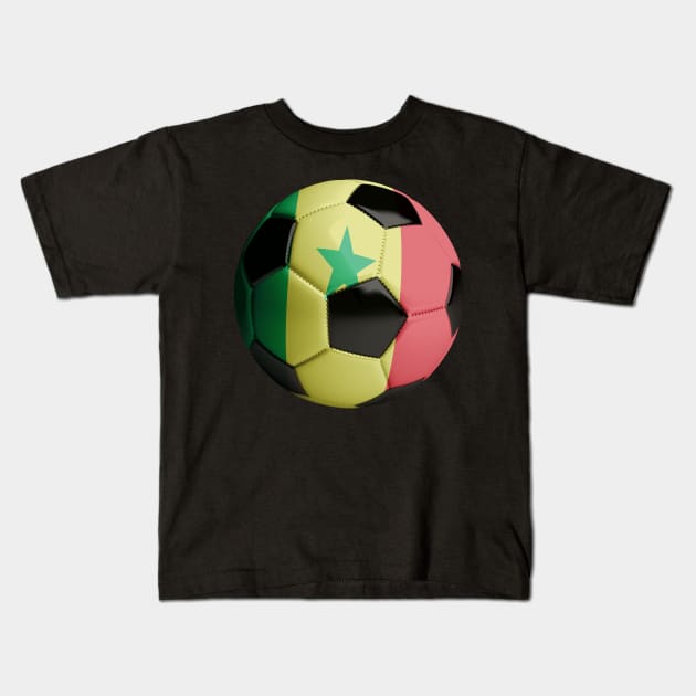 Senegal Soccer Ball Kids T-Shirt by reapolo